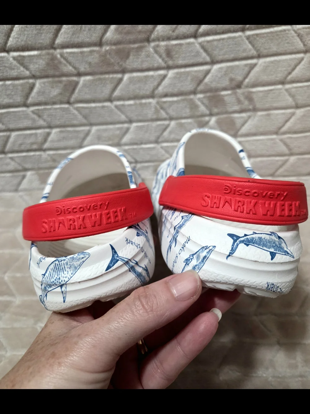 Rugged Shark Kids White Shark Week Slip-On Water Shoes- Size 13